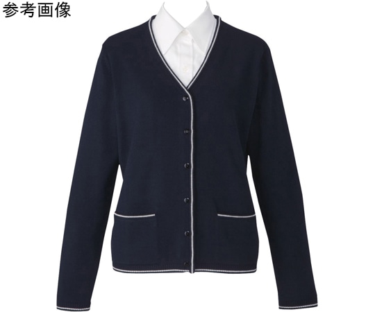 カーシーカシマ ENJOY カーディガン ネイビー×オフ 3L EWG215 1枚（ご注文単位1枚）【直送品】