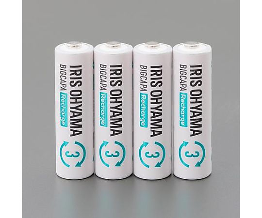 アズワン [単3x4本] ニッケル水素電池(充電式ビッグキャパ) EA758YG-303 1箱(ご注文単位1箱)【直送品】