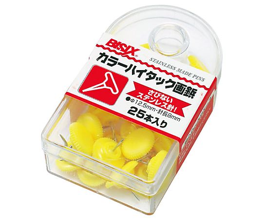 ミツヤ カラーハイタック画鋲 黄 25本×5箱入 BX1-6-YL 1ケース(ご注文単位1ケース)【直送品】