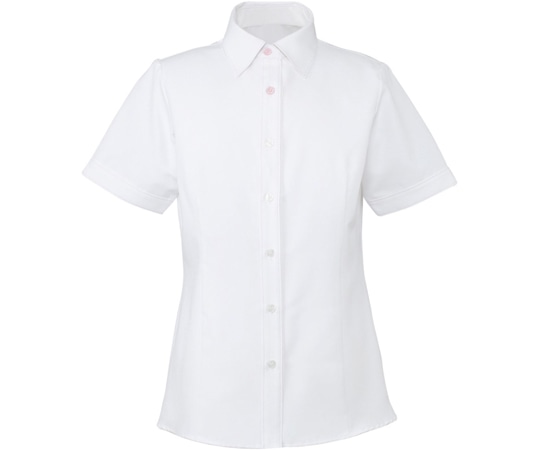 カーシーカシマ ENJOY 半袖シャツブラウス CLEAR BLOUSE ピンク×ホワイト 7号 ESB494 1枚（ご注文単位1枚）【直送品】