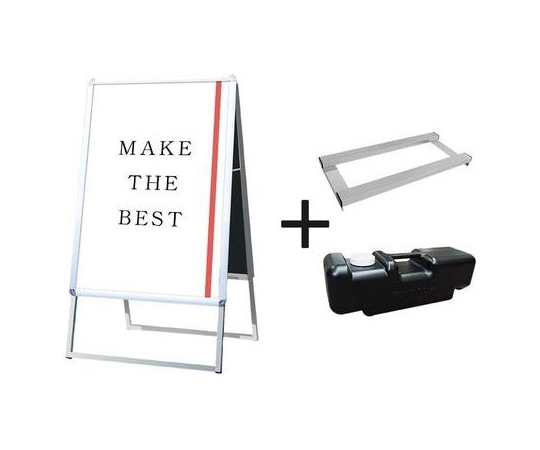 常磐精工 ポスターグリップスタンド看板 屋内用 A1両面シルバー ウエイトアーム・水タンクセット PGSK-A1RS-3SET 1個（ご注文単位1個）【直送品】