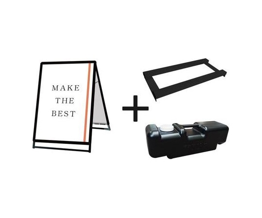 常磐精工 ポスターグリップスタンド看板 屋外用 A1ロウ両面ブラック ウエイトアーム・水タンクセット PGSK-A1LRB-G-3SET 1個（ご注文単位1個）【直送品】