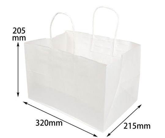 ヤマニパッケージ 紙袋 片ツヤ晒手提袋 205 マチ広 200枚 19-596 1ケース（ご注文単位1ケース）【直送品】