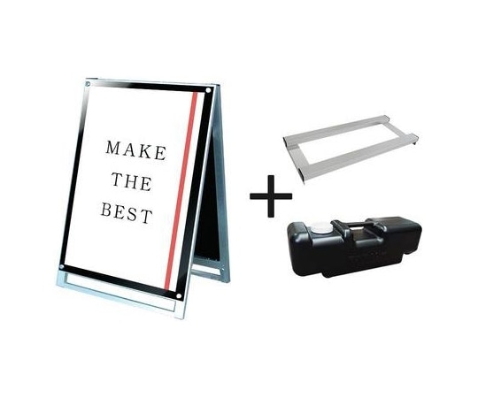 常磐精工 ポスター用スタンド看板 A1ロウ両面ブラック ウエイトアーム・水タンクセット PSSK-A1LRB-3SET 1個（ご注文単位1個）【直送品】