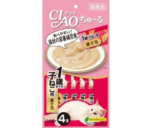 いなばペットフード CIAO ちゅ~る 1歳までの子ねこ用 まぐろ 14g×4本 SC-80 1個（ご注文単位1個）【直送品】