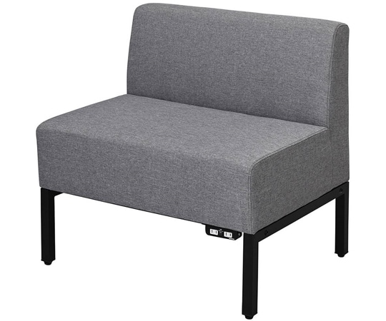 アール・エフ・ヤマカワ カッコ ファブリックソファ W720 ライトグレー コンセント付き RFFBS-72LG-NC 1台（ご注文単位1台）【直送品】