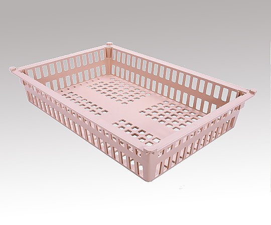 サカセ バスケット(モジュールシリーズ) 64-10タイプ(深さ10cm)帯電防止 ピーチ PB64-10 PE 1個 (ご注文単位1個)【直送品】