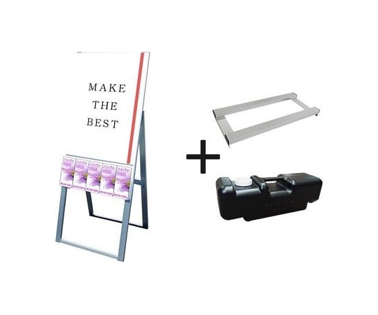 常磐精工 パンフレットケーススタンド看板 Uタイプ B2片面 ウエイトアーム・水タンクセット PCSKU-B2K-3SET 1個（ご注文単位1個）【直送品】