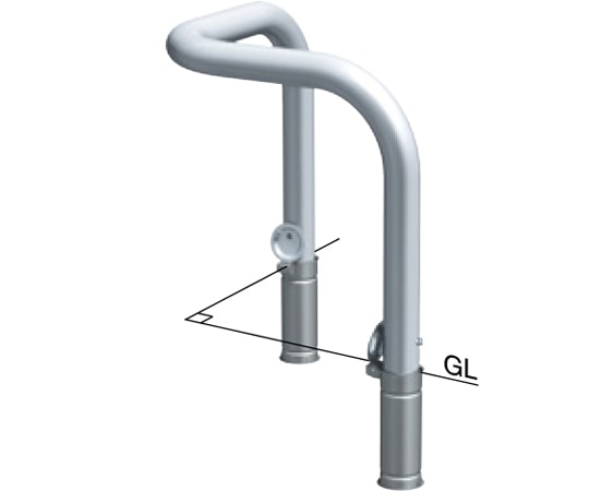 サンポール ステンレス コーナーアーチ 車止め 差込式カギ付 φ76.3(t3.0)×W700×W700×H650mm AA-8SKR7-650 1台(ご注文単位1台)【直送品】