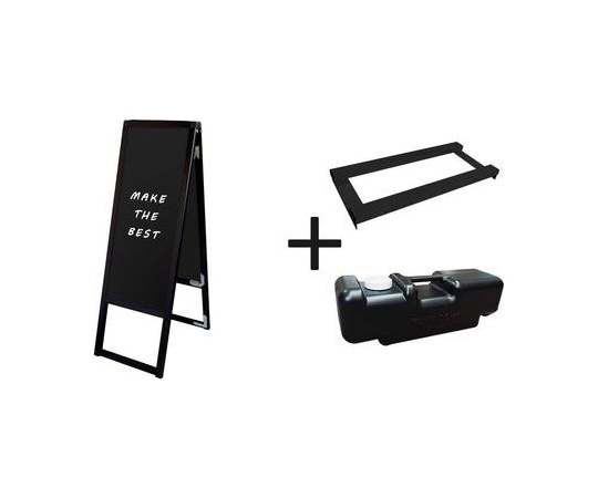 常磐精工 ブラックバリウススタンド看板 ブラックボード A3縦縦両面 ウエイトアーム・水タンクセット BVASKBB-A3TTR-3SET 1個（ご注文単位1個）【直送品】
