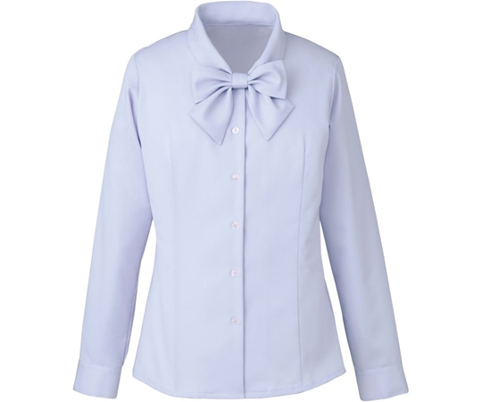 カーシーカシマ ENJOY 長袖リボンブラウス AIR CON PIQUE ブルー 15号 EWB433 1枚（ご注文単位1枚）【直送品】