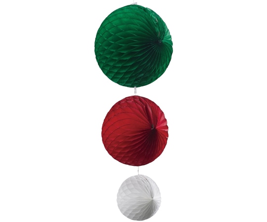 アズワン ペーパーハニカムボール 大中小 緑/赤/白 3個セット 28-110-4-1 1セット（ご注文単位1セット）【直送品】