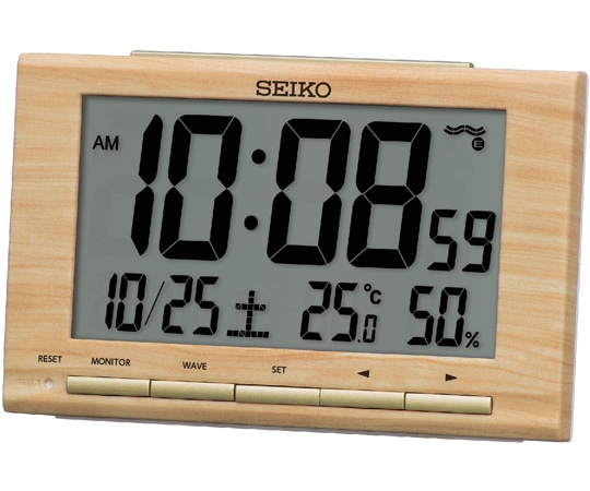 セイコー 電波デジタル目覚まし時計 91×148×47mm 薄茶 SQ799B 1個(ご注文単位1個)【直送品】