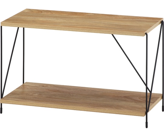 不二貿易 EZBOワイヤーラック2段 60幅 OAK NA 77559 1個（ご注文単位1個）【直送品】