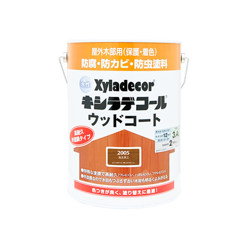 カンペハピオ(KANSAI) 水性キシラデコール ウッドコート カスタニ 3.4L 97670110000 1個(ご注文単位1個)【直送品】