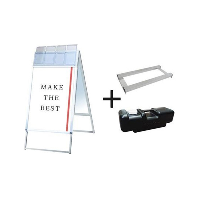 常磐精工 ポスターグリップスタンド看板パンフレットケース付(屋外用) B2両面シルバー ウエイトアーム・水タンクセット PGSKP-B2RS-G-3SET 1個（ご注文単位1個）【直送品】