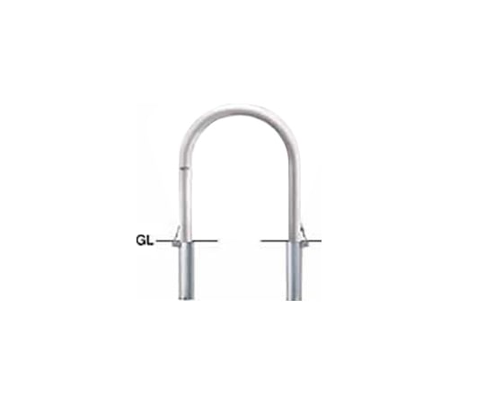 サンポール ステンレス アーチ型車止め 差込式フタ付 φ60.5(t3.0)×WP500×H650mm AC-7SF 1台(ご注文単位1台)【直送品】