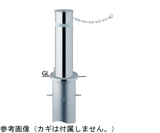 サンポール リフター ステンレス 上下式車止め 鎖内蔵 φ165.2 交換用本体 LA-17KC 1本(ご注文単位1本)【直送品】