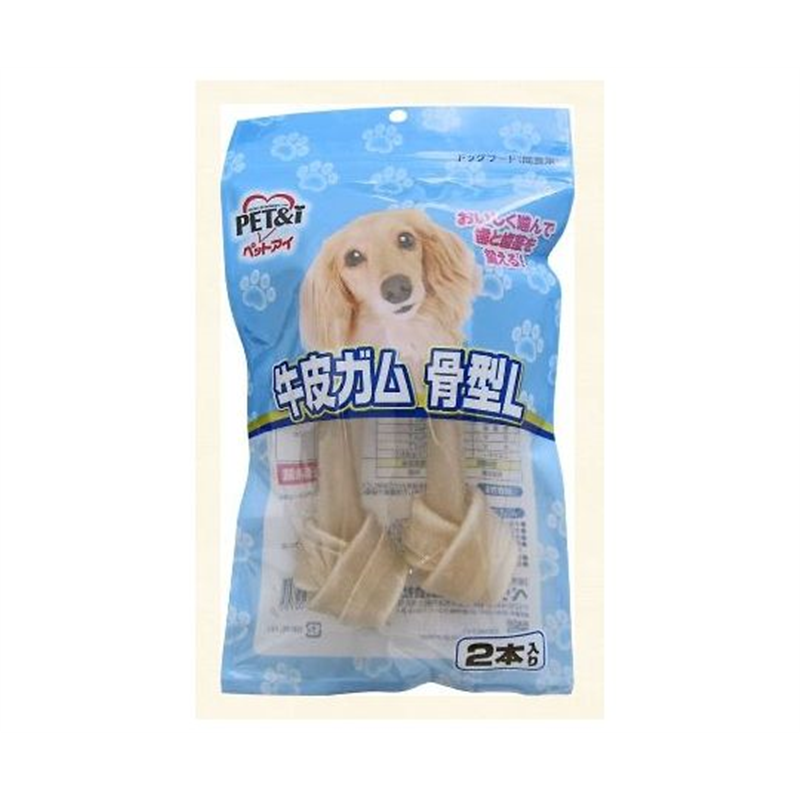 ペットアイ 牛皮ガム 骨型L 2本  1個（ご注文単位1個）【直送品】