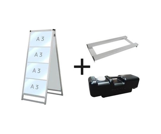 常磐精工 バリウスカードケーススタンド看板 A3横8両面 ウエイトアーム・水タンクセット VACCSK-A3Y8R-3SET 1個（ご注文単位1個）【直送品】