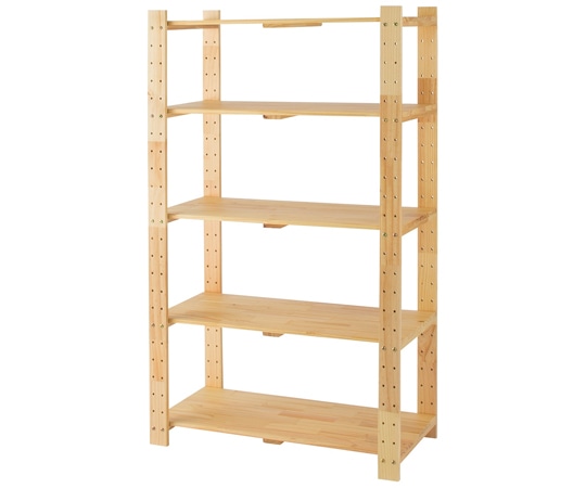 ストア・エキスプレス ウッドシェルフ W90cm H150cm 棚5段 61-798-21-4 1台（ご注文単位1台）【直送品】