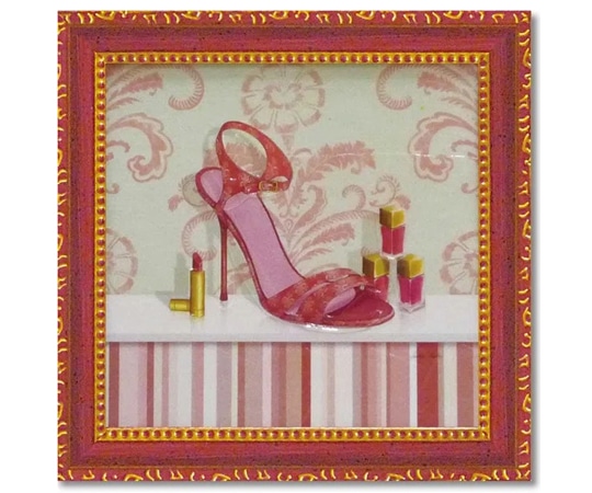 ユーパワー ミニゲル アートフレーム キャロライン フィスク｢コーラル ピンク シュー1｣ CA-02013 1個（ご注文単位1個）【直送品】