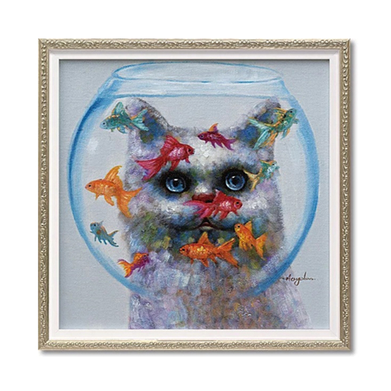 ユーパワー オイル ペイント アート｢キャット アンド フィッシュ(Sサイズ)｣ OP-07012 1個（ご注文単位1個）【直送品】