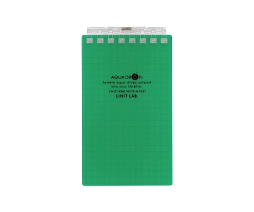 LIHITLAB AQUA DROPs ツイストリング・ノート(メモサイズ) 7緑 N-1661 N1661-7 1冊(ご注文単位1冊)【直送品】