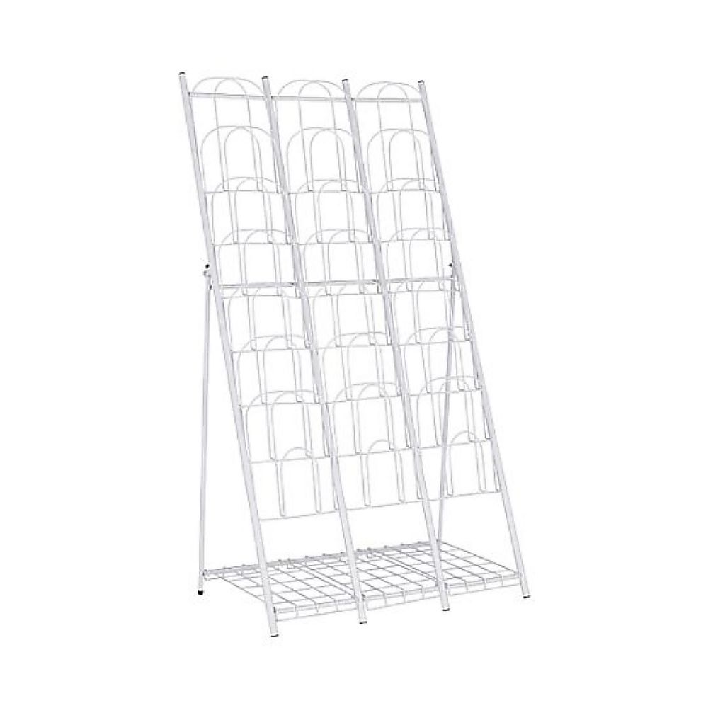 カグクロ 網棚付きパンフレットラック3列7段タイプ ホワイト PR-21 1台(ご注文単位1台)【直送品】