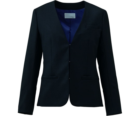 カーシーカシマ ENJOYNoir ノーカラージャケット CROSS WOOL STRETCH ブラック 9号 NAJ001 1枚（ご注文単位1枚）【直送品】