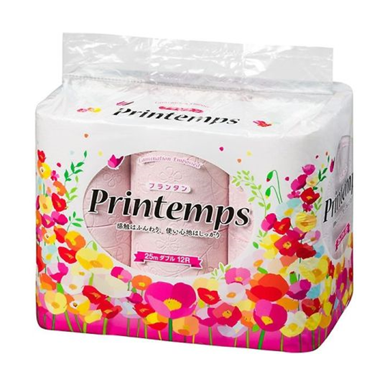 富士里和製紙 プランタンピンク横型 12RW 25m114mm 1箱(12本×8パック入)  1箱(ご注文単位1箱)【直送品】