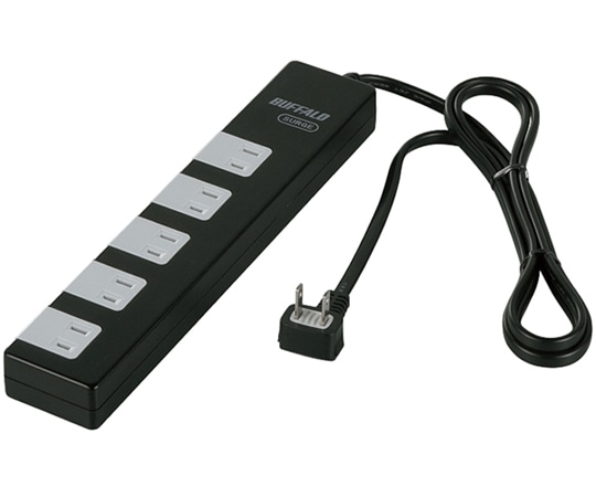 BUFFALO 2ピン式電源タップ 10個口タイプ 雷サージ防止 集中スイッチ付 1.5m ブラック BSTAPSD21015BK 1台(ご注文単位1台)【直送品】