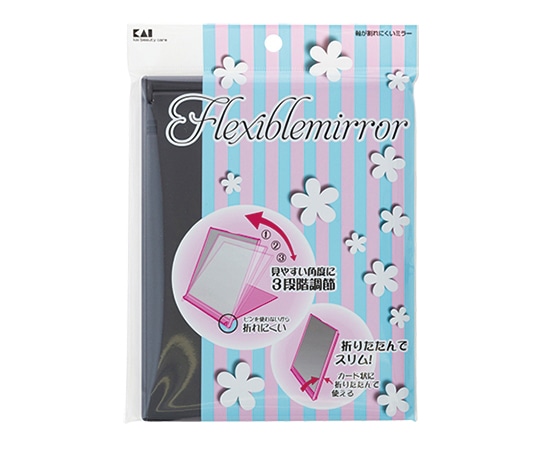 貝印 軸が割れにくいミラーL ブラック #000KQ3040 1個（ご注文単位1個）【直送品】