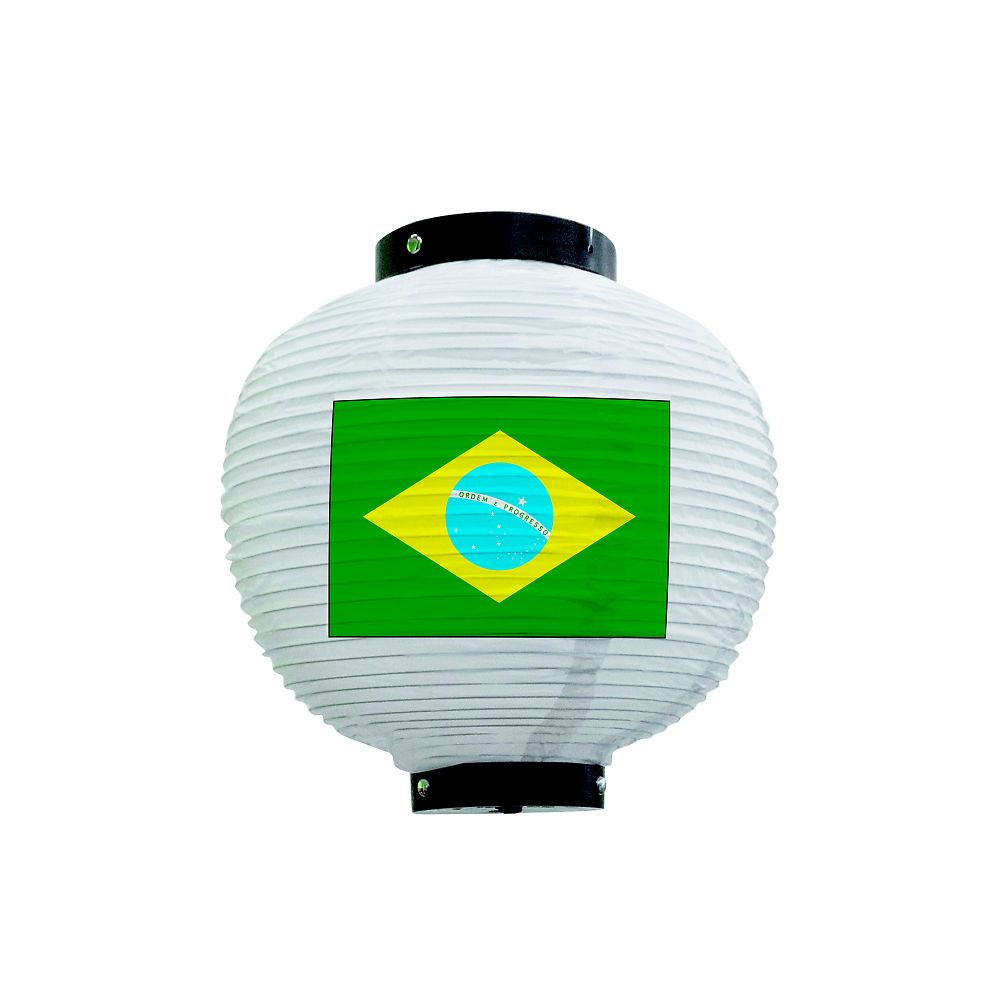 のぼり屋工房 フルカラー提灯 ブラジル 八寸丸 白 54411 1枚（ご注文単位1枚）【直送品】