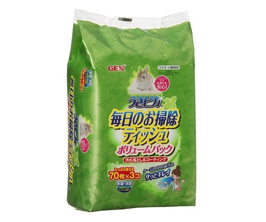 ジェックス トップブリーダーのうさピカ 毎日のお掃除ティシュ ボリュームパック 3個入  1パック（ご注文単位1パック）【直送品】