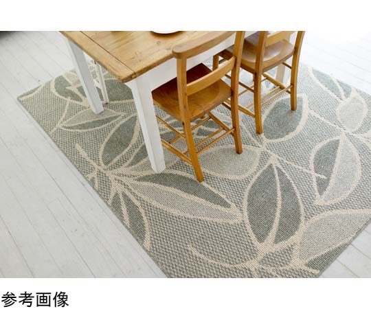 スミノエ 防ダニ ダイニングラグ ラインリーフ 170×220 グリーン 13462776 1枚（ご注文単位1枚）【直送品】