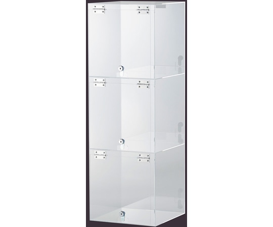 アズワン 鍵付きアクリルサイコロボックス 3段 透明 61-756-87-5 1個（ご注文単位1個）【直送品】