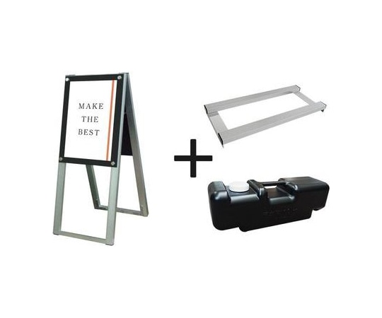 常磐精工 ポスター用スタンド看板 A3縦ハイ両面ブラック ウエイトアーム・水タンクセット PSSK-A3THRB-3SET 1個（ご注文単位1個）【直送品】