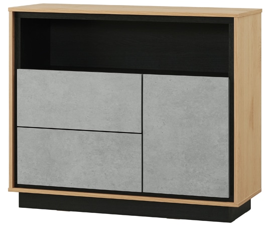 アイリスオーヤマ リビングキャビネット 幅795mm ナチュラル/モルタル LVCM-795 1台（ご注文単位1台）【直送品】