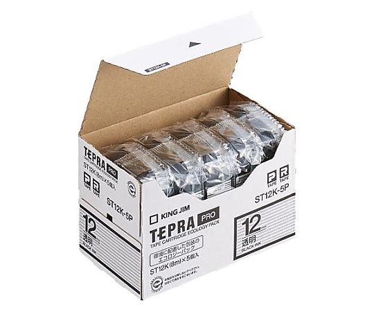キングジム 12mm テープカセット(テプラ用/5個)透明 EA761DN-54C 1箱(ご注文単位1箱)【直送品】