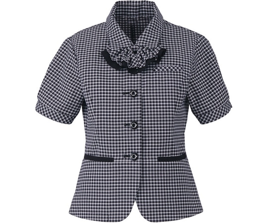 カーシーカシマ ENJOY オーバーブラウス MINI CROSS CHECK ブラック 5号 ESA461 1枚（ご注文単位1枚）【直送品】