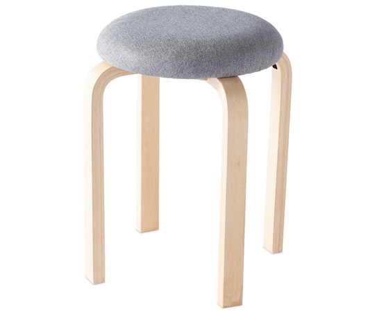 スマイル 木製ラウンドスツール グレー 6脚入 YRSC-405 GRY 1箱（ご注文単位1箱）【直送品】