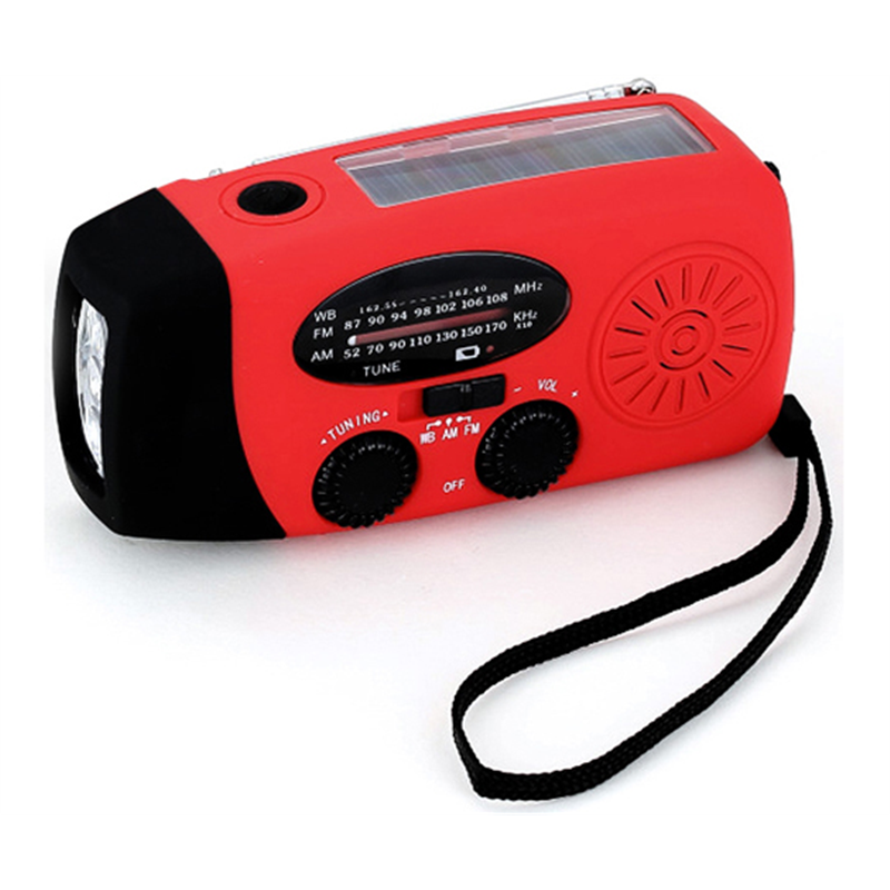 セーフラン安全用品 手回し充電ラジオライト 2000mah IPX3防水性能 赤色 J2471-RD 1個（ご注文単位1個）【直送品】