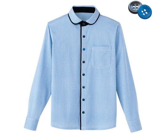 カーシーカシマ HEARTGREEN 長袖ニットシャツ KNITTI SHIRT WAFFLE 青空 4L HM2658 1枚（ご注文単位1枚）【直送品】