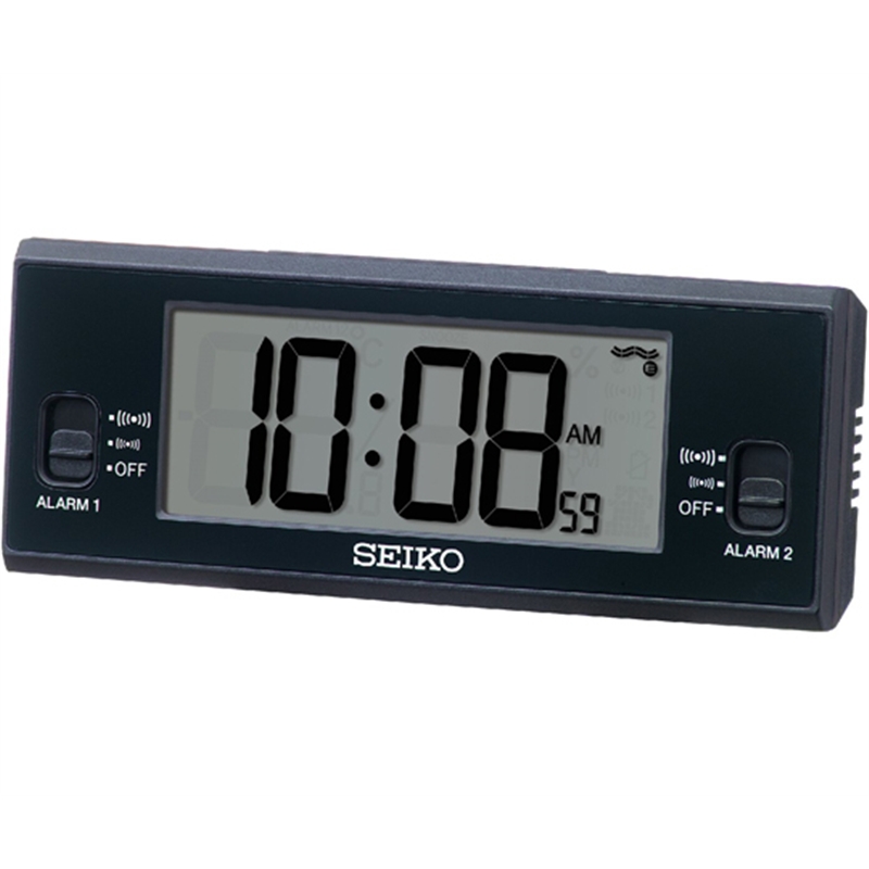 セイコー 電波デジタル目覚まし時計 48×123×30mm 黒 SQ321K 1個(ご注文単位1個)【直送品】
