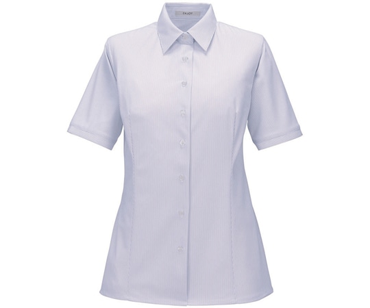 カーシーカシマ ENJOY 半袖シャツブラウス TRICOT STRIPE KNIT サックス 9号 ESB877 1枚（ご注文単位1枚）【直送品】