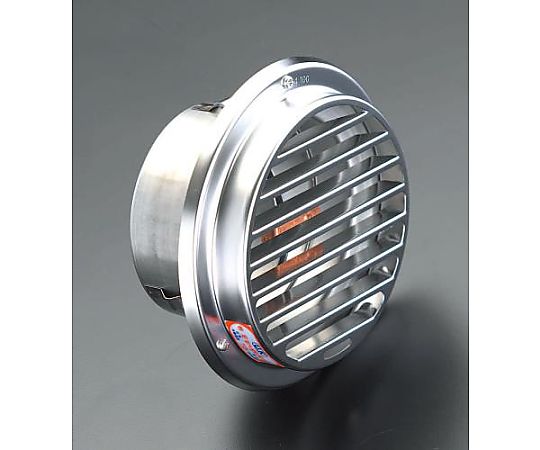 エスコ 97-111mm 丸型ガラリ(防火ダンパー付/ステンレス製) EA997MA-21 1個(ご注文単位1個)【直送品】
