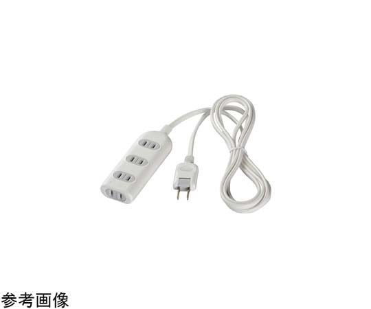 BUFFALO 2ピン式電源タップ 4個口タイプ 5m ホワイト BSTAPST2450WH 1台(ご注文単位1台)【直送品】