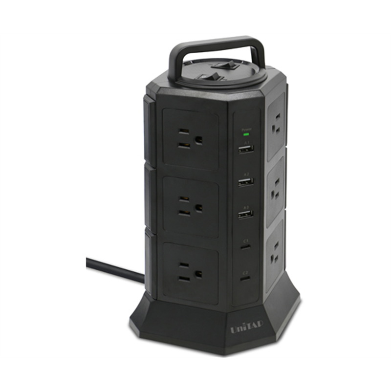 プリンストン タワー型OAタップ PPS-PD65TW 1台（ご注文単位1台）【直送品】