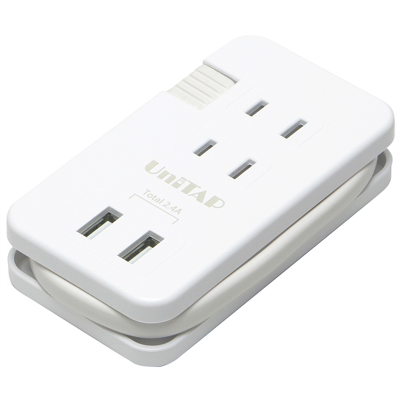 プリンストン USB2ポート付3口電源タップ ホワイト PPS-UTAP10WH 1個(ご注文単位1個)【直送品】